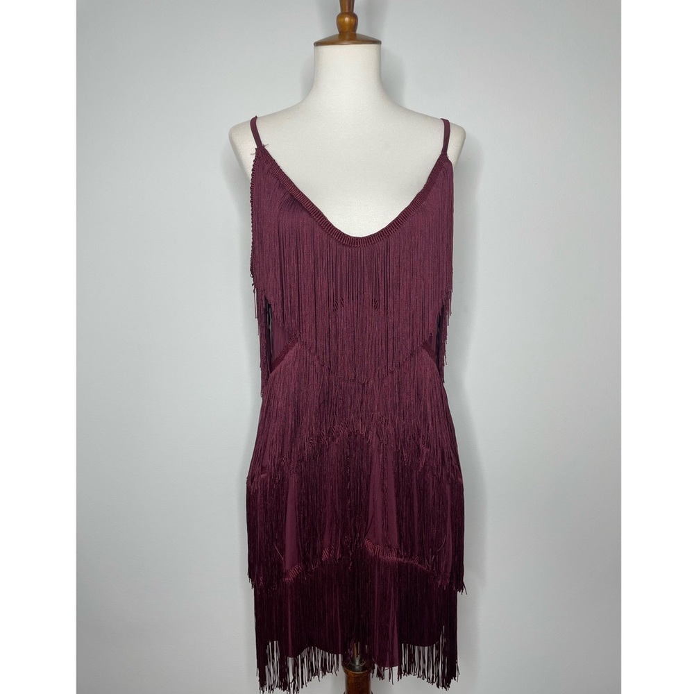 Plum Fringe Tassel Dress